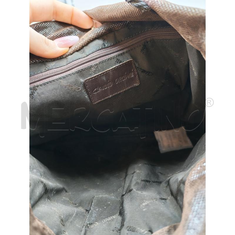 BORSA DONNA CLAUDIO ORCIANI MARRONE SQUAMATA | Mercatino dell'Usato Mestre 3