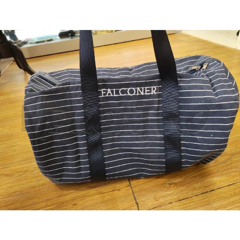 BORSA DONNA FALCONERI CON TELO BLU RIGHE BIANCHE | Mercatino dell'Usato Mestre 2