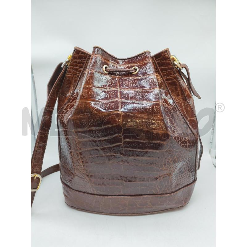BORSA DONNA FIASCHI MARRONE PELLE COCCO CON DIFETTI BORDI | Mercatino dell'Usato Mestre 3