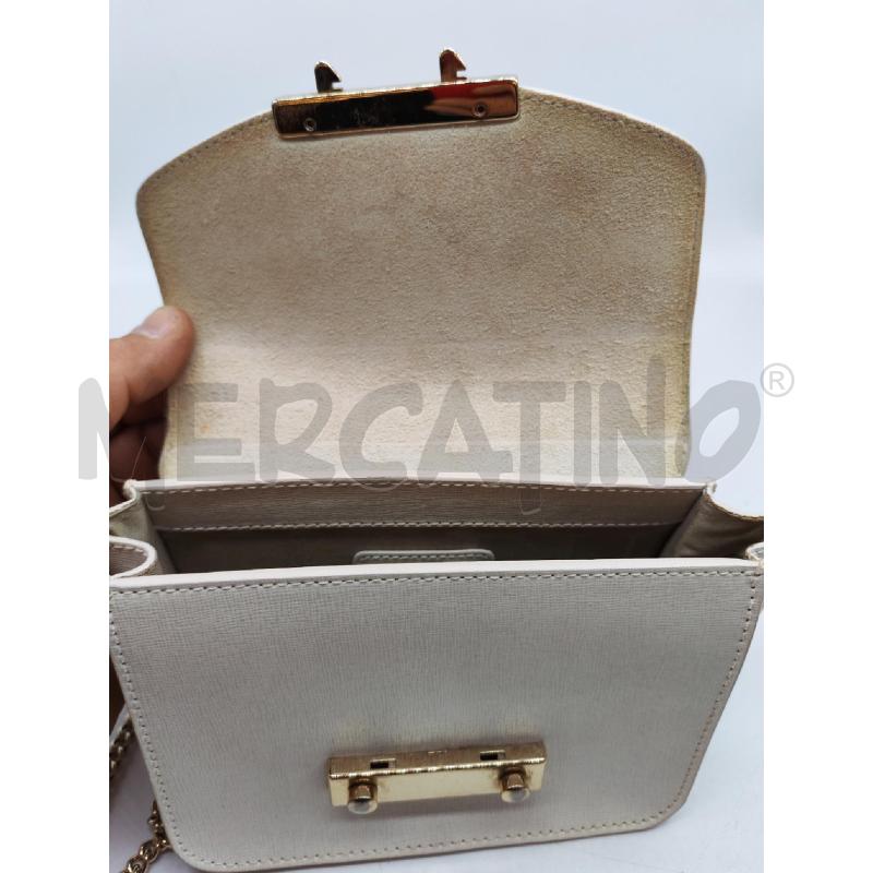 BORSA DONNA FURLA BIANCA CATENELLA DORATA  | Mercatino dell'Usato Mestre 4