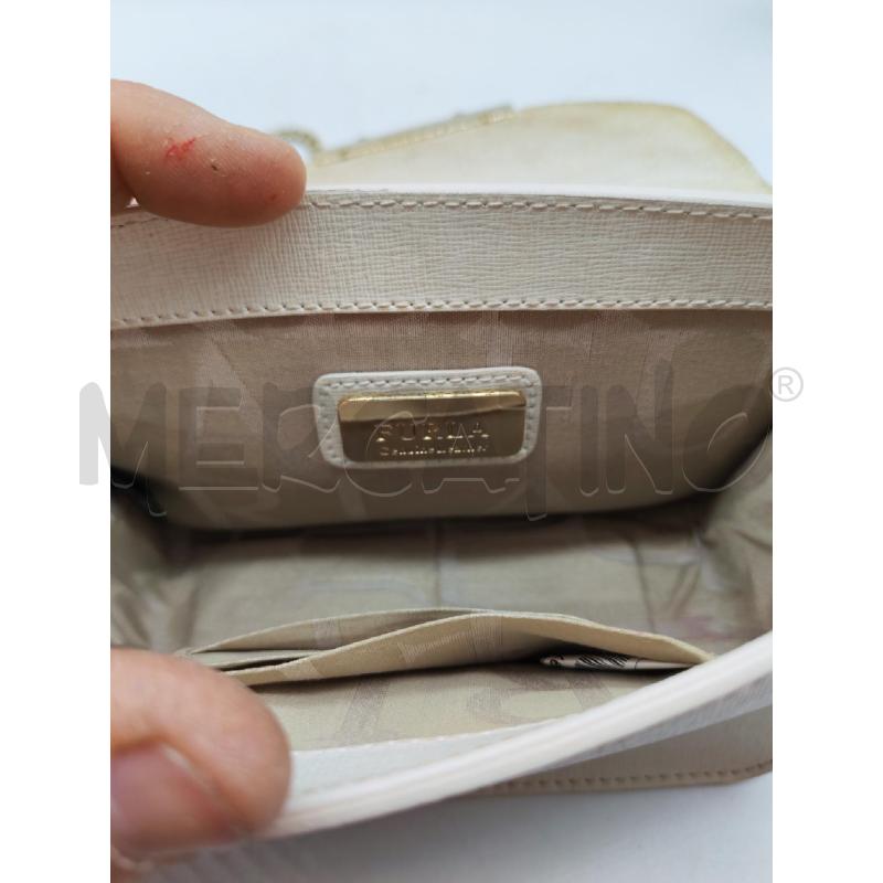 BORSA DONNA FURLA BIANCA CATENELLA DORATA  | Mercatino dell'Usato Mestre 5