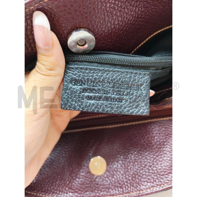BORSA DONNA GENUINE LEATHER NERA PROFILI VIOLA | Mercatino dell'Usato Mestre 4