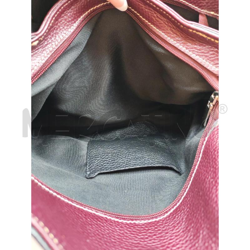 BORSA DONNA GENUINE LEATHER NERA PROFILI VIOLA | Mercatino dell'Usato Mestre 5