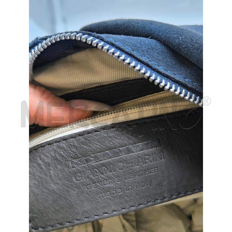 BORSA DONNA GIANNI CHIARINI BLU IN PELLE A SPALLA  | Mercatino dell'Usato Mestre 4
