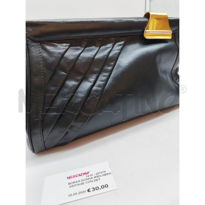 BORSA DONNA IPEN NERA VINTAGE CON DETTAGLI DORATI  | Mercatino dell'Usato Mestre 2