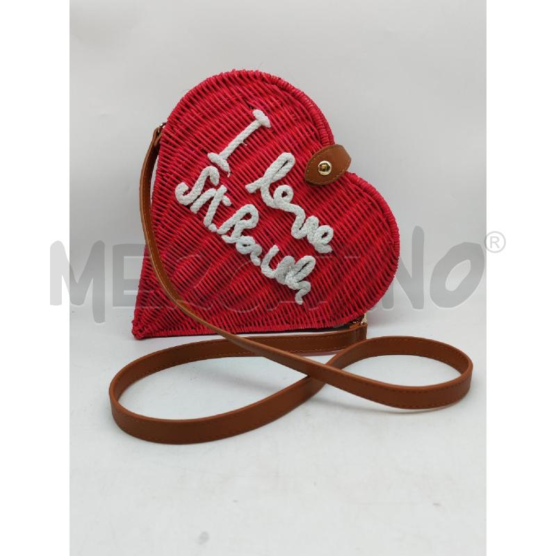BORSA DONNA I LOVE ST. BARTH CUORE PAGLIA | Mercatino dell'Usato Mestre 1