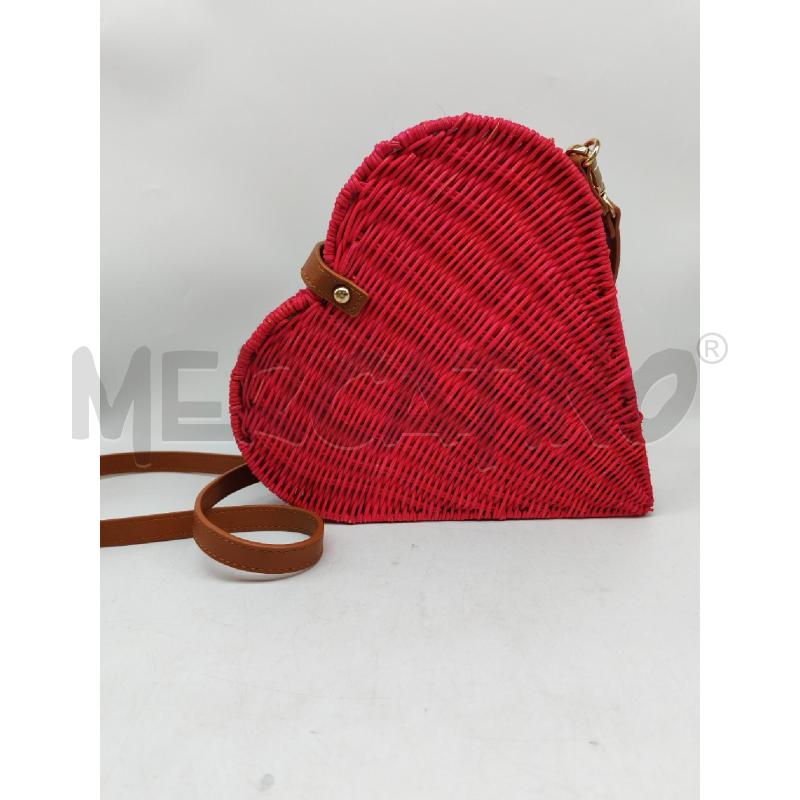 BORSA DONNA I LOVE ST. BARTH CUORE PAGLIA | Mercatino dell'Usato Mestre 2