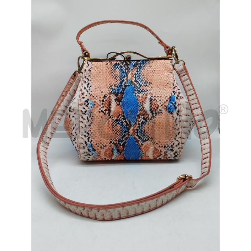 BORSA DONNA JLO FANTASIA ROSA AZZURRA PITONATA  | Mercatino dell'Usato Mestre 1
