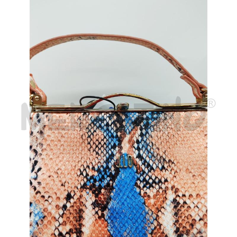 BORSA DONNA JLO FANTASIA ROSA AZZURRA PITONATA  | Mercatino dell'Usato Mestre 2