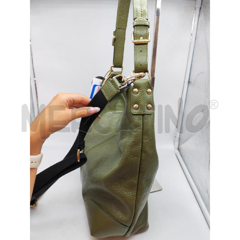 BORSA DONNA LE CORONE PELLE VERDE OLIVA | Mercatino dell'Usato Mestre 2