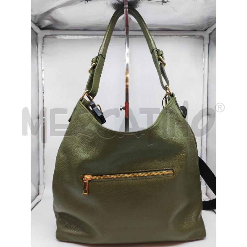 BORSA DONNA LE CORONE PELLE VERDE OLIVA | Mercatino dell'Usato Mestre 3