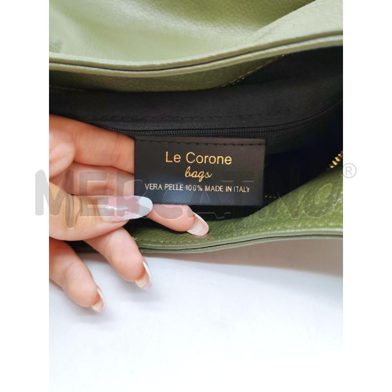 BORSA DONNA LE CORONE PELLE VERDE OLIVA | Mercatino dell'Usato Mestre 4