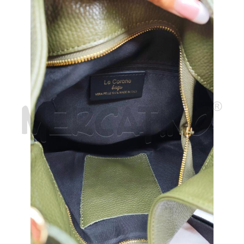 BORSA DONNA LE CORONE PELLE VERDE OLIVA | Mercatino dell'Usato Mestre 5