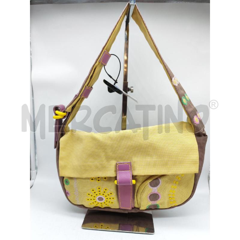 BORSA DONNA MANDARINA DUCK GIALLA E BEIGE CON FIORI | Mercatino dell'Usato Mestre 1