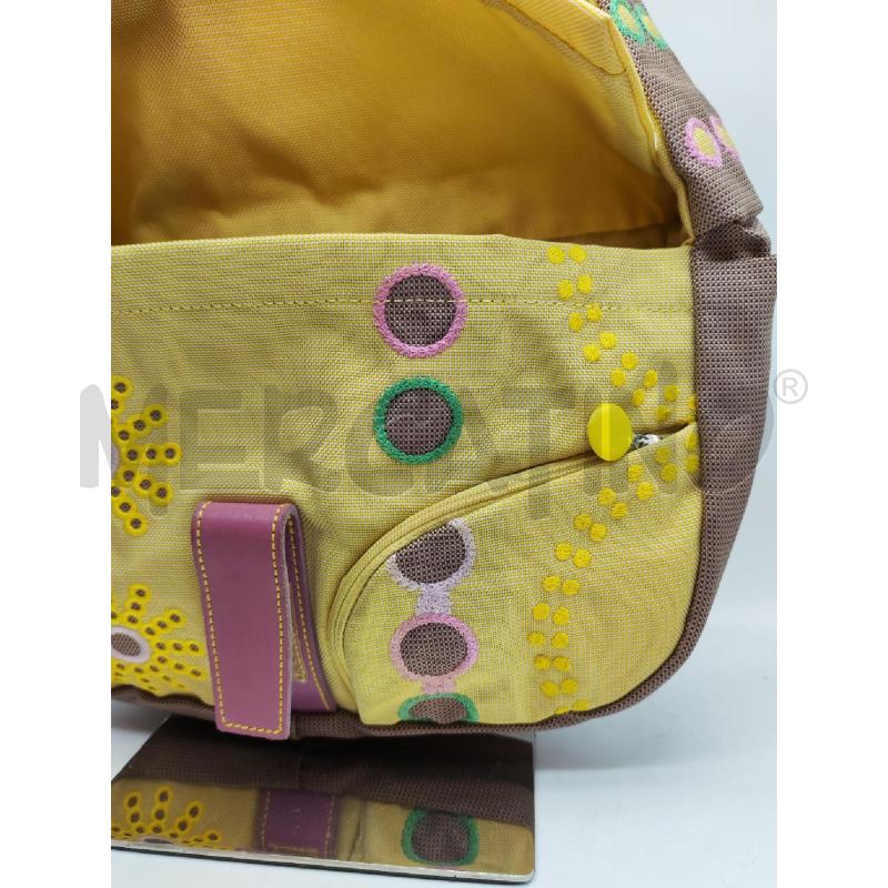 BORSA DONNA MANDARINA DUCK GIALLA E BEIGE CON FIORI | Mercatino dell'Usato Mestre 3