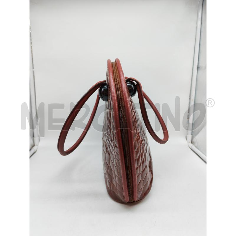 BORSA DONNA MANGIAMELI BORDEUAX STAMPA COCCODRILLO | Mercatino dell'Usato Mestre 2