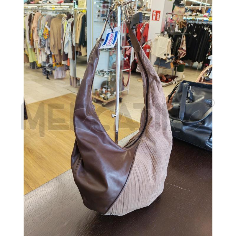 BORSA DONNA MIATTO MARRONE BEIGE PATCHWORK A TRACOLLA | Mercatino dell'Usato Mestre 3