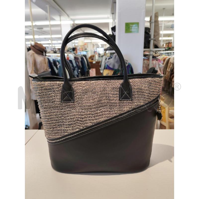 BORSA DONNA MIATTO PELLE NERA E METÀ BIANO | Mercatino dell'Usato Mestre 2