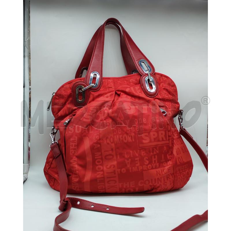 BORSA DONNA NANNINI TELA E PELLE ROSSA | Mercatino dell'Usato Mestre 1