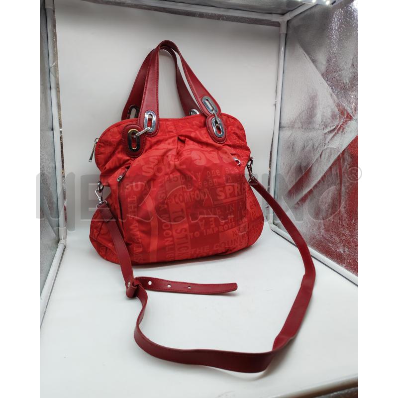BORSA DONNA NANNINI TELA E PELLE ROSSA | Mercatino dell'Usato Mestre 3