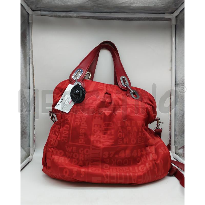 BORSA DONNA NANNINI TELA E PELLE ROSSA | Mercatino dell'Usato Mestre 5