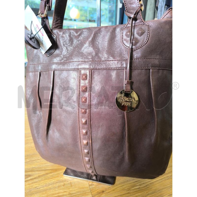 BORSA DONNA PATRIZIA PEPE MARRONE VINACCIA PELLE  | Mercatino dell'Usato Mestre 2