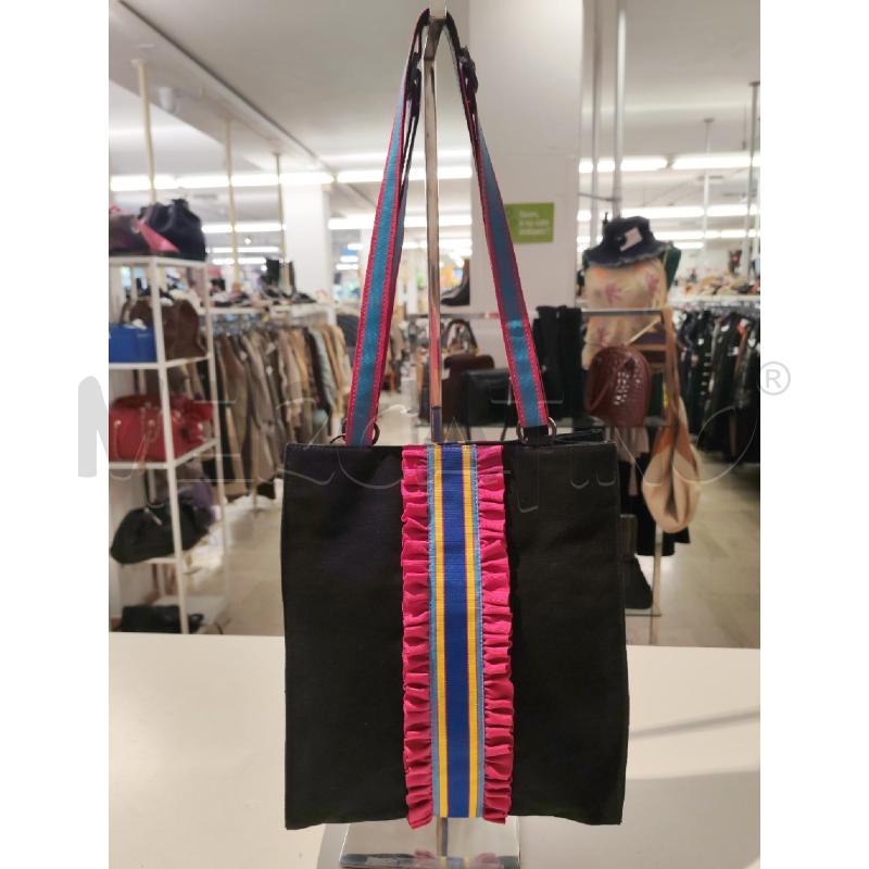 BORSA DONNA PATRIZIA PEPE NERA FASCIA FUCSIA BLU GIALLA | Mercatino dell'Usato Mestre 1