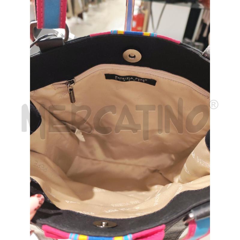 BORSA DONNA PATRIZIA PEPE NERA FASCIA FUCSIA BLU GIALLA | Mercatino dell'Usato Mestre 2