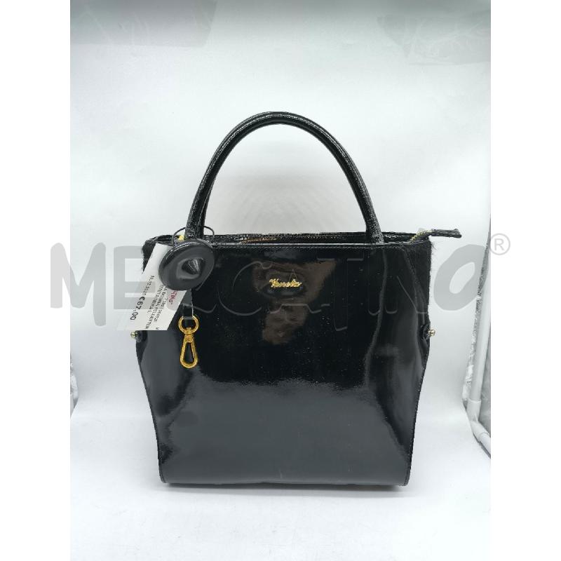 BORSA DONNA PELLETTERIA VENETA NERA LUCIDA E PELO | Mercatino dell'Usato Mestre 1