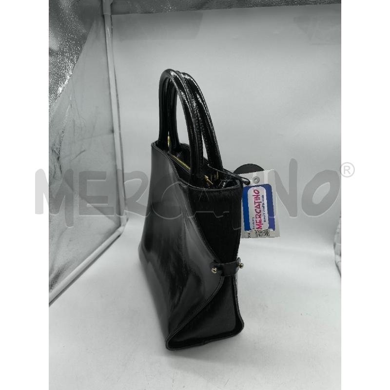 BORSA DONNA PELLETTERIA VENETA NERA LUCIDA E PELO | Mercatino dell'Usato Mestre 3