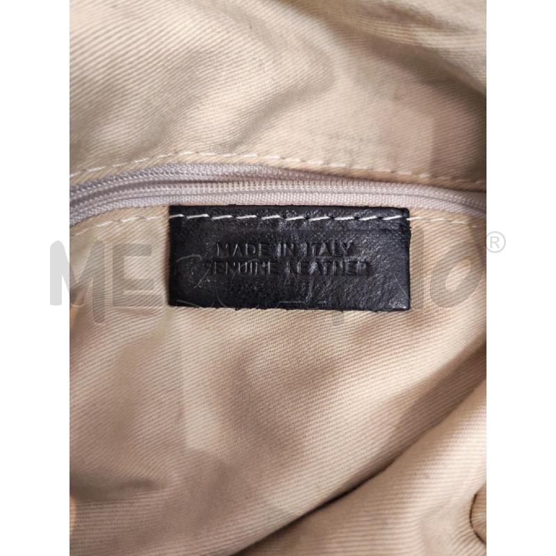 BORSA DONNA PELLE NERA PROFILI MARRONI | Mercatino dell'Usato Mestre 3