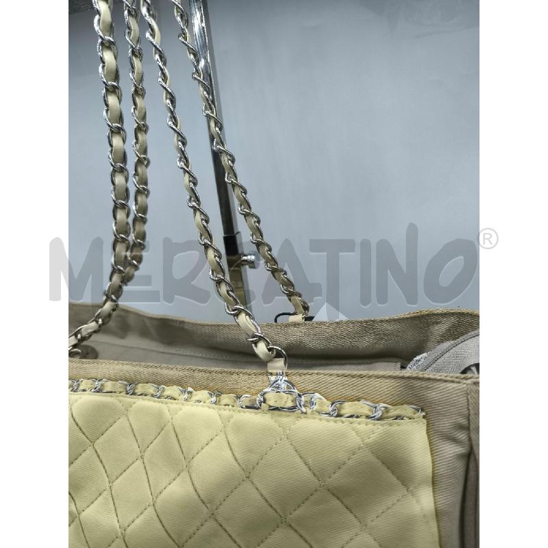 BORSA DONNA POMIKAKI GRANDE BEIGE PANNA PICCOLA MACCHIA | Mercatino dell'Usato Mestre 2