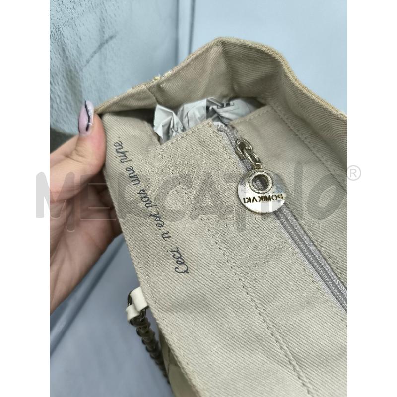 BORSA DONNA POMIKAKI GRANDE BEIGE PANNA PICCOLA MACCHIA | Mercatino dell'Usato Mestre 3