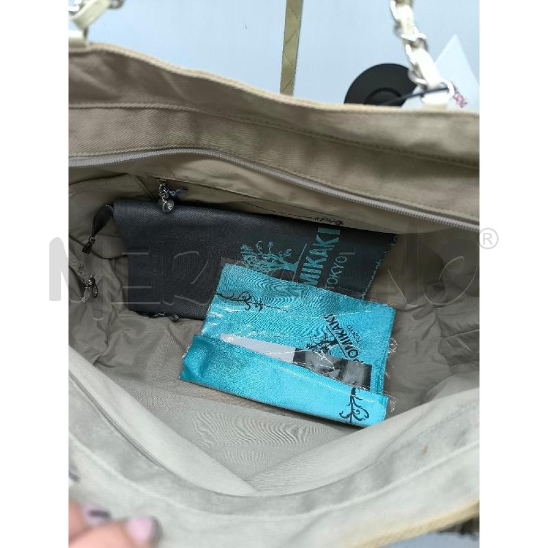 BORSA DONNA POMIKAKI GRANDE BEIGE PANNA PICCOLA MACCHIA | Mercatino dell'Usato Mestre 4