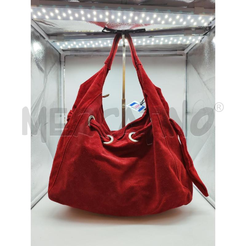BORSA DONNA ROSSA SCAMOSCIATA FASCIA PER STRINGERLA | Mercatino dell'Usato Mestre 3