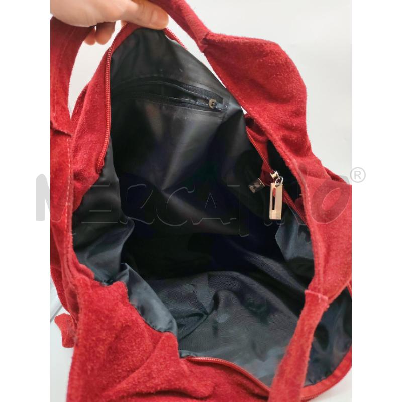 BORSA DONNA ROSSA SCAMOSCIATA FASCIA PER STRINGERLA | Mercatino dell'Usato Mestre 4