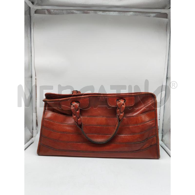 BORSA DONNA SCAUDIANO VINTAGE MARRONE ROSSO MANICI INTRECCIATI | Mercatino dell'Usato Mestre 4