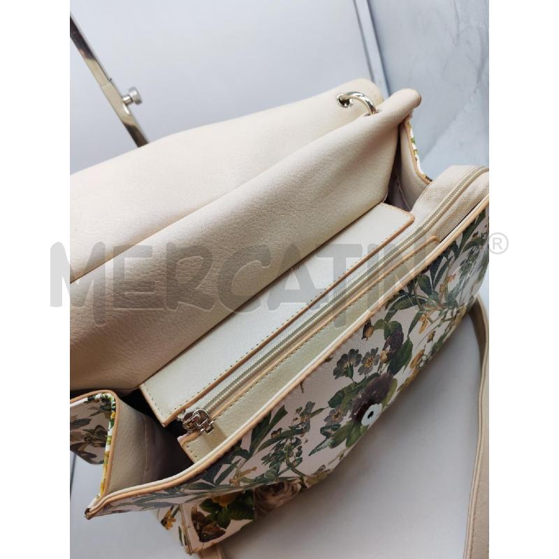 BORSA DONNA SM BIANCA CON FIORI GIALLI GRIGI | Mercatino dell'Usato Mestre 3