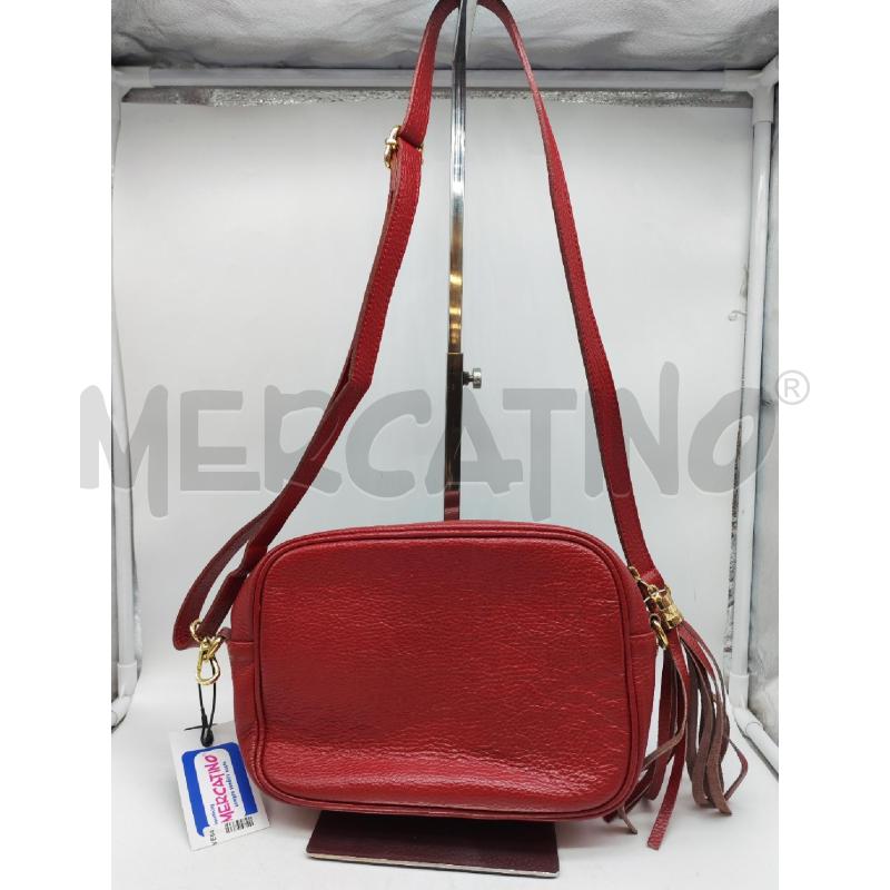 BORSA DONNA SM ROSSO IN VERA PELLE TRACOLLA | Mercatino dell'Usato Mestre 1