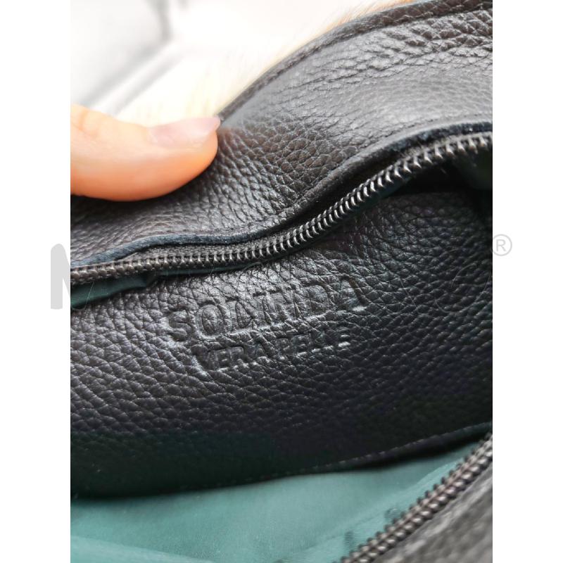 BORSA DONNA SOLINDA VERA PELLE CAVALLINO  MARRONE BIANCO | Mercatino dell'Usato Mestre 4