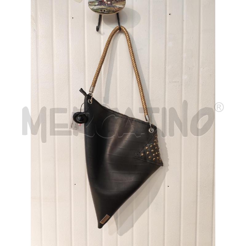 BORSA DONNA SPEED BAG NERO GOMMA MANICO DORATO INTRECCIATO | Mercatino dell'Usato Mestre 1