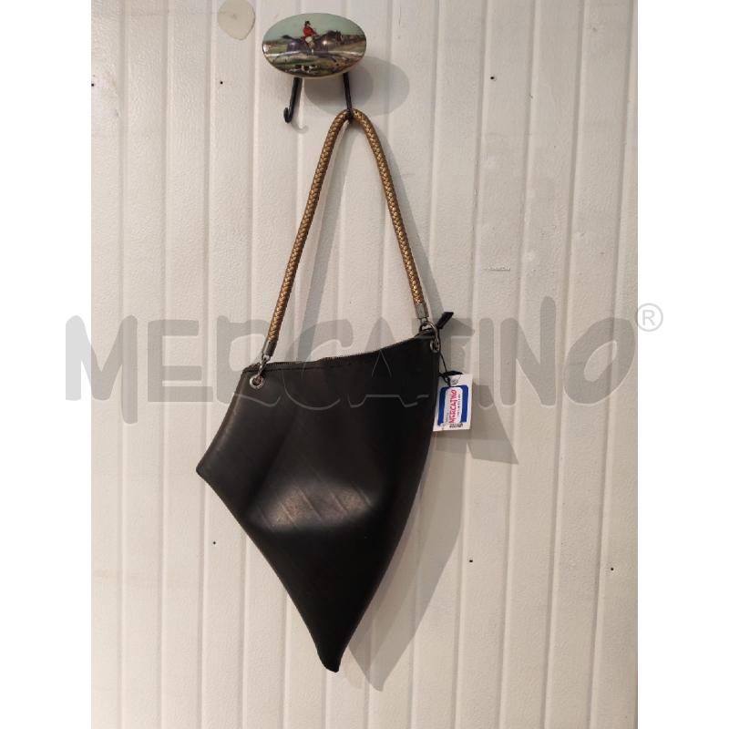 BORSA DONNA SPEED BAG NERO GOMMA MANICO DORATO INTRECCIATO | Mercatino dell'Usato Mestre 3