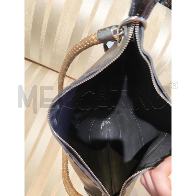 BORSA DONNA SPEED BAG NERO GOMMA MANICO DORATO INTRECCIATO | Mercatino dell'Usato Mestre 4