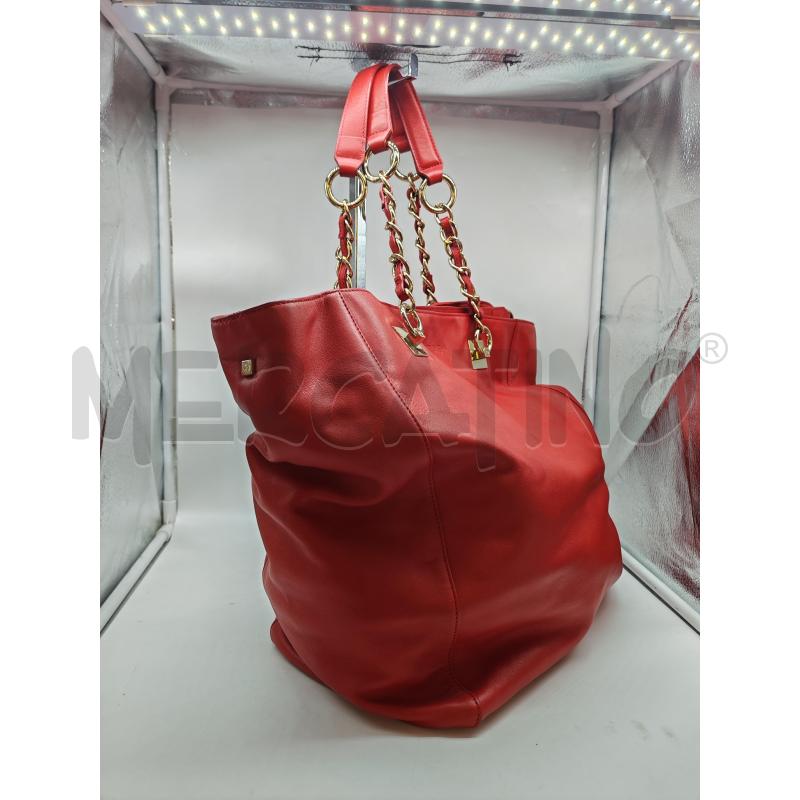 BORSA DONNA TOSCA BLU ROSSA GRANDE CATENE DORATE | Mercatino dell'Usato Mestre 2