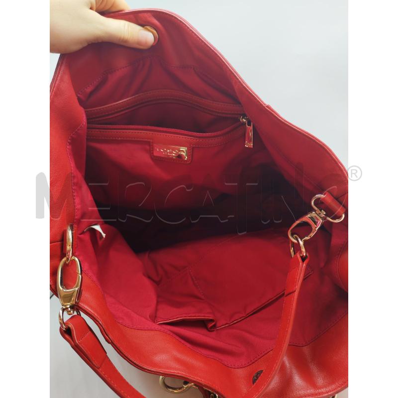 BORSA DONNA TOSCA BLU ROSSA GRANDE CATENE DORATE | Mercatino dell'Usato Mestre 3