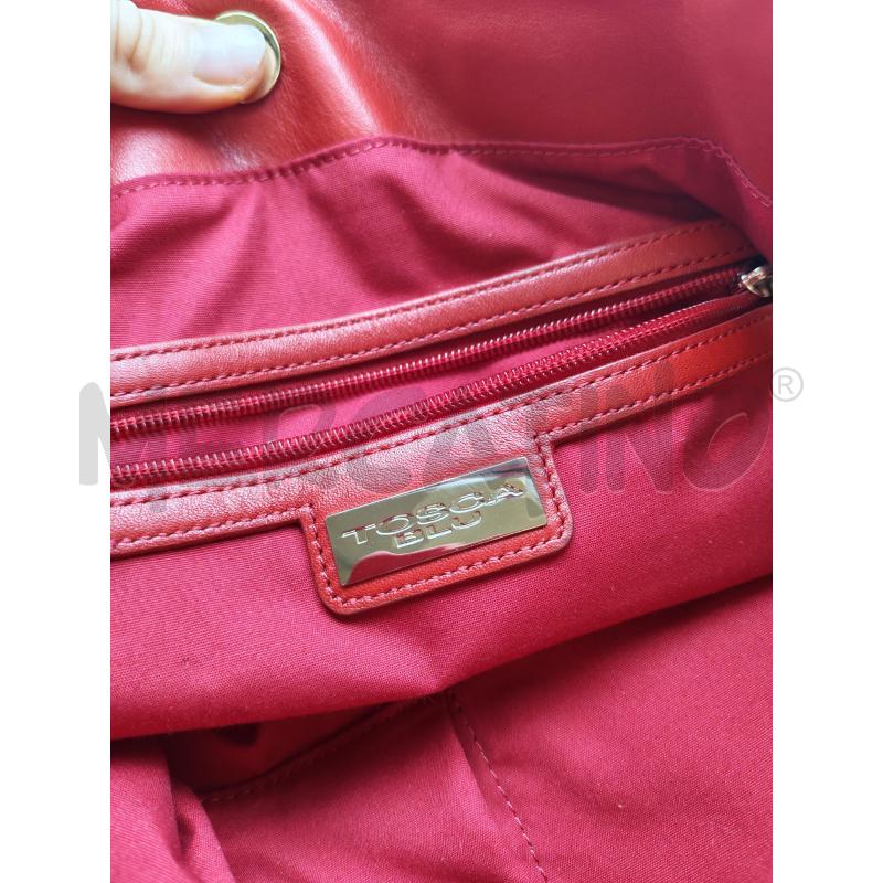BORSA DONNA TOSCA BLU ROSSA GRANDE CATENE DORATE | Mercatino dell'Usato Mestre 4