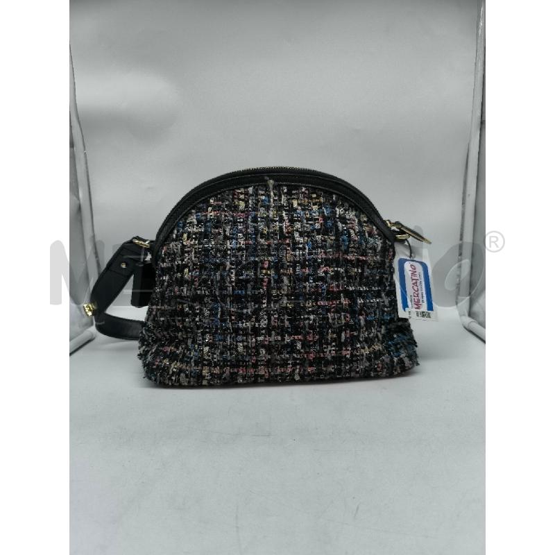 BORSA DONNA TRUSSARDI JEANS TESSUTO INTRECCIATA NERO ROSA VERDE FILI ARGENTO | Mercatino dell'Usato Mestre 3