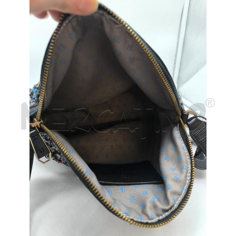 BORSA DONNA TRUSSARDI JEANS TESSUTO INTRECCIATA NERO ROSA VERDE FILI ARGENTO | Mercatino dell'Usato Mestre 4