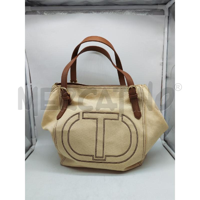 BORSA DONNA TWIN SET BEIGE E MARRONE | Mercatino dell'Usato Mestre 1