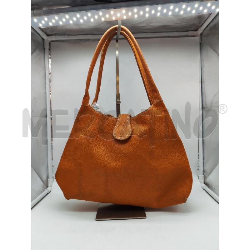 BORSA DONNA VERA PELLE ARANCONE H DORATA DAVANTI | Mercatino dell'Usato Mestre 1